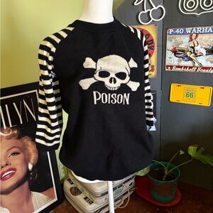 Black Skull and Stripes Women's Sweater